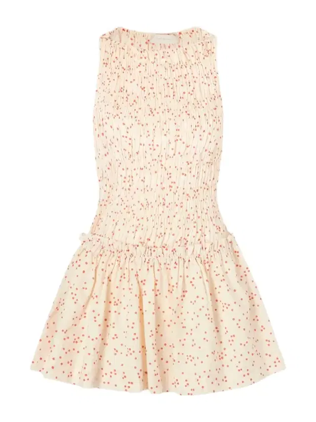 Faithfull Gala Smocked Polka-dot Cotton-voile Mini Dress
