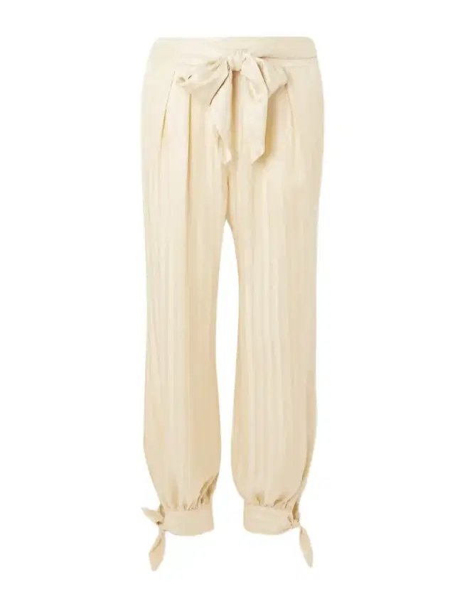 Luna Belted Tie-detailed Silk-jacquard Balloon Pants