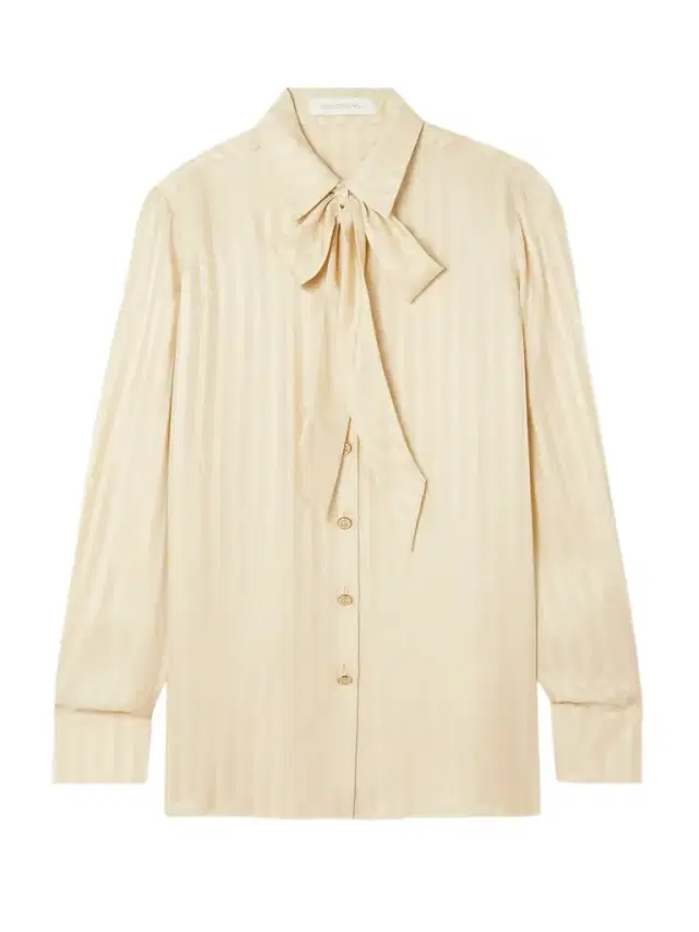Luna Pussy-bow Silk-jacquard Shirt