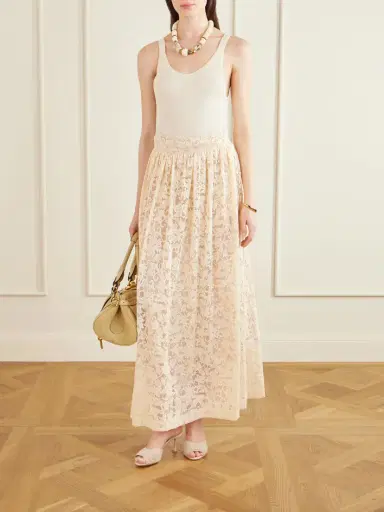 Zimmermann Pleated Lace Midi Skirt | Thumbnail 2