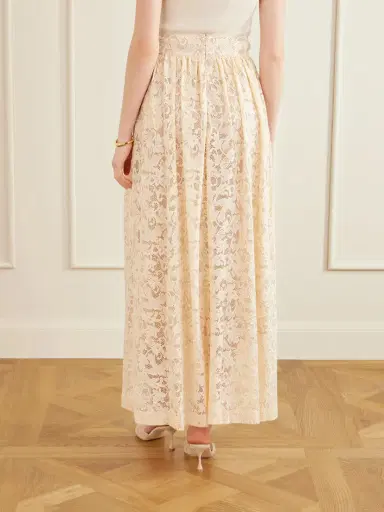 Zimmermann Pleated Lace Midi Skirt | Thumbnail 4