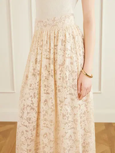 Zimmermann Pleated Lace Midi Skirt | Thumbnail 5