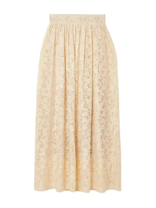 Pleated Lace Midi Skirt