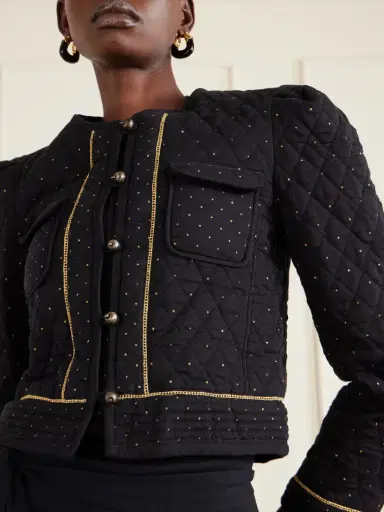 Marant Étoile Vania Cropped Embroidered Quilted Cotton Jacket | Thumbnail 5 Marant Étoile Vania Cropped Embroidered Quilted Cotton Jacket | Thumbnail 5