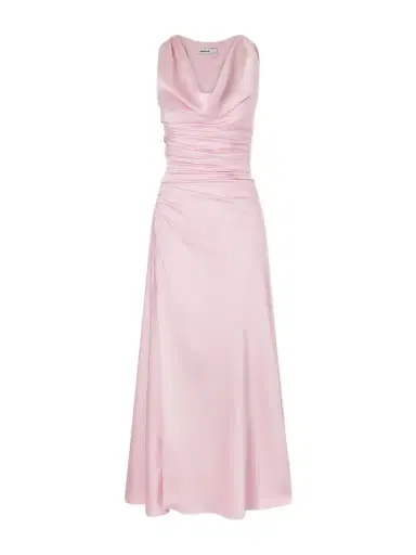 Simkhai Melaney Draped Gathered Satin Gown | Thumbnail 1