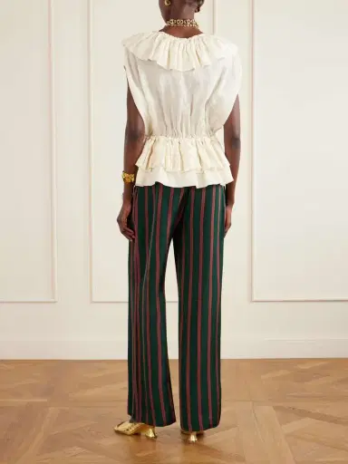 Dries Van Noten Ruffled Gathered Ramie Top | Thumbnail 3 Dries Van Noten Ruffled Gathered Ramie Top | Thumbnail 3