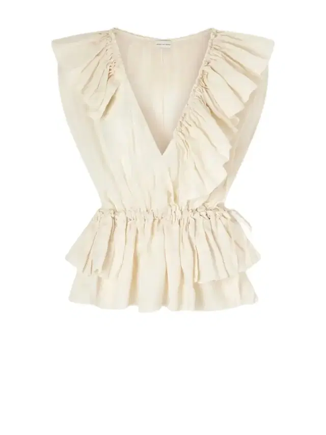 Ruffled Gathered Ramie Top