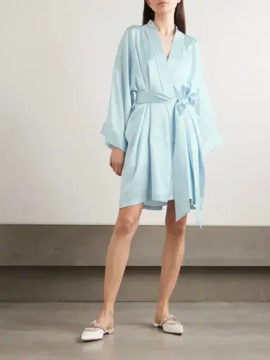 Olivia von Halle Mimi Silk-satin Robe | Thumbnail 2 Olivia von Halle Mimi Silk-satin Robe | Thumbnail 2