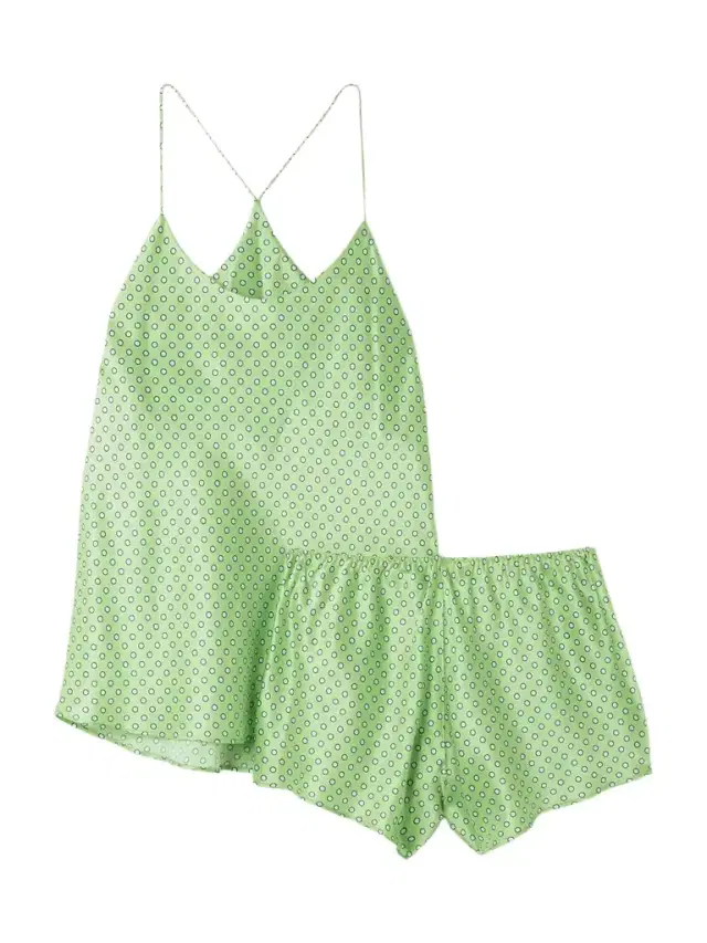 Bella Polka-dot Silk-satin Pajamas