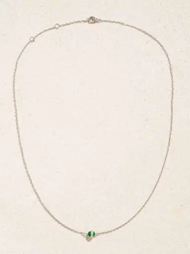L’Atelier Nawbar Single Atom 18-karat White Gold, Enamel And Diamond Necklace | Thumbnail 4 L’Atelier Nawbar Single Atom 18-karat White Gold, Enamel And Diamond Necklace | Thumbnail 4