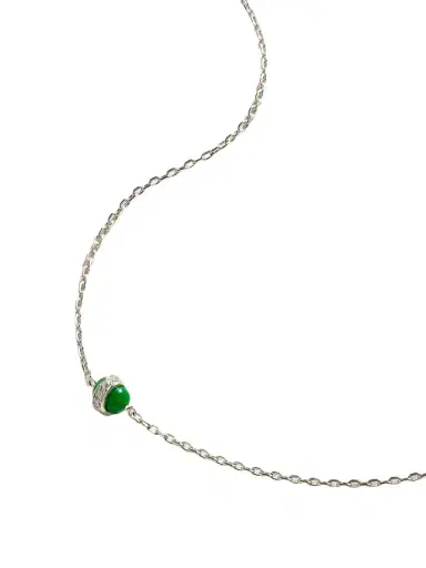 L’Atelier Nawbar Single Atom 18-karat White Gold, Enamel And Diamond Necklace | Thumbnail 1 L’Atelier Nawbar Single Atom 18-karat White Gold, Enamel And Diamond Necklace | Thumbnail 1