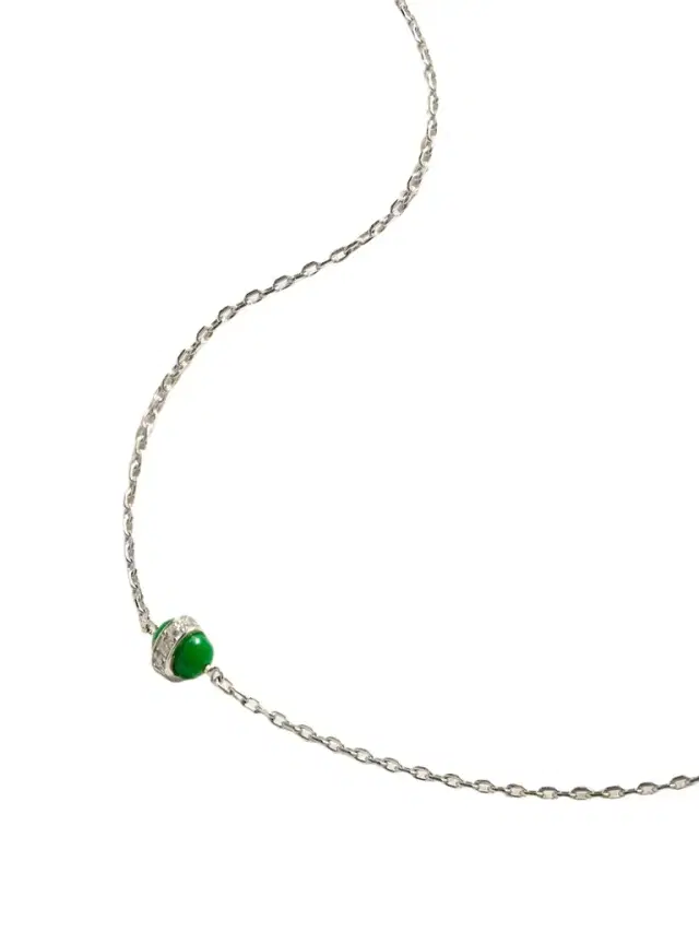 L’Atelier Nawbar Single Atom 18-karat White Gold, Enamel And Diamond Necklace