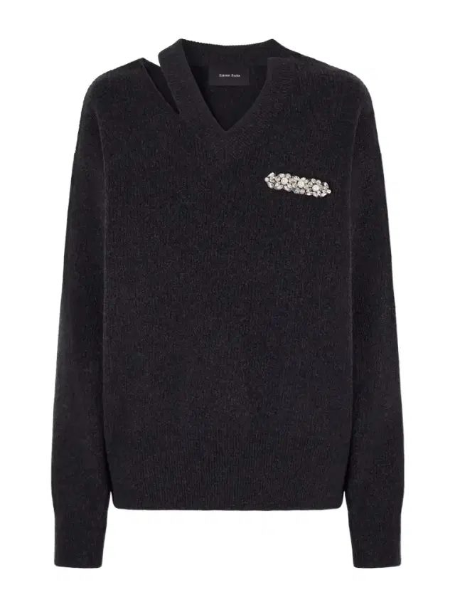 Embellished Cut-out Wool-blend Sweater