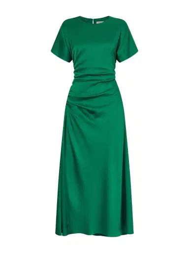 Simkhai Marabella Ruched Satin Midi Dress | Thumbnail 1