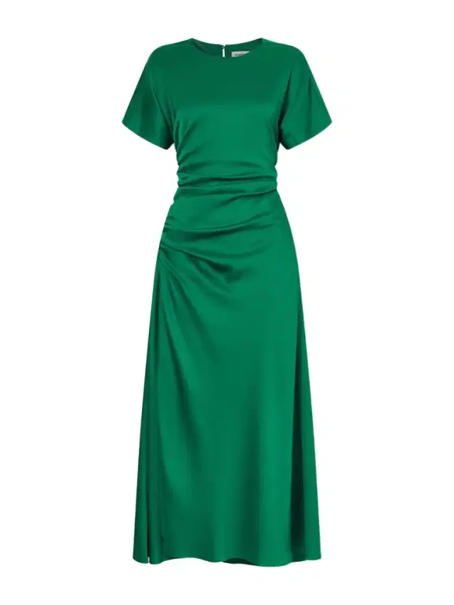 Marabella Ruched Satin Midi Dress