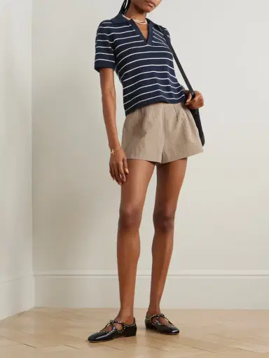 Frame The Striped Easy Cotton-blend Polo Shirt | Thumbnail 2 Frame The Striped Easy Cotton-blend Polo Shirt | Thumbnail 2