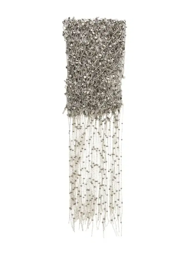 Fringed Embellished Beaded Scarf