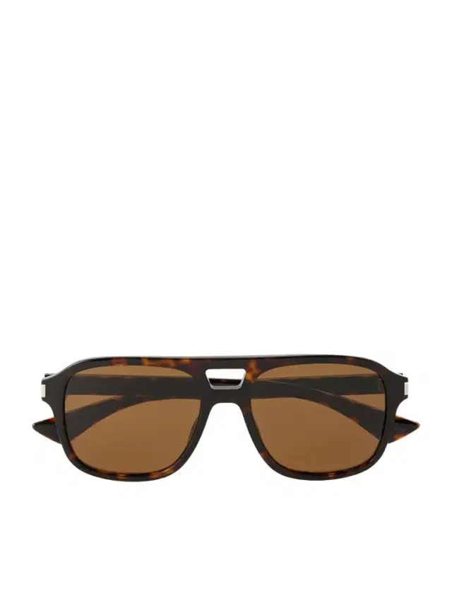 Aviator-style Tortoiseshell Acetate Sunglasses