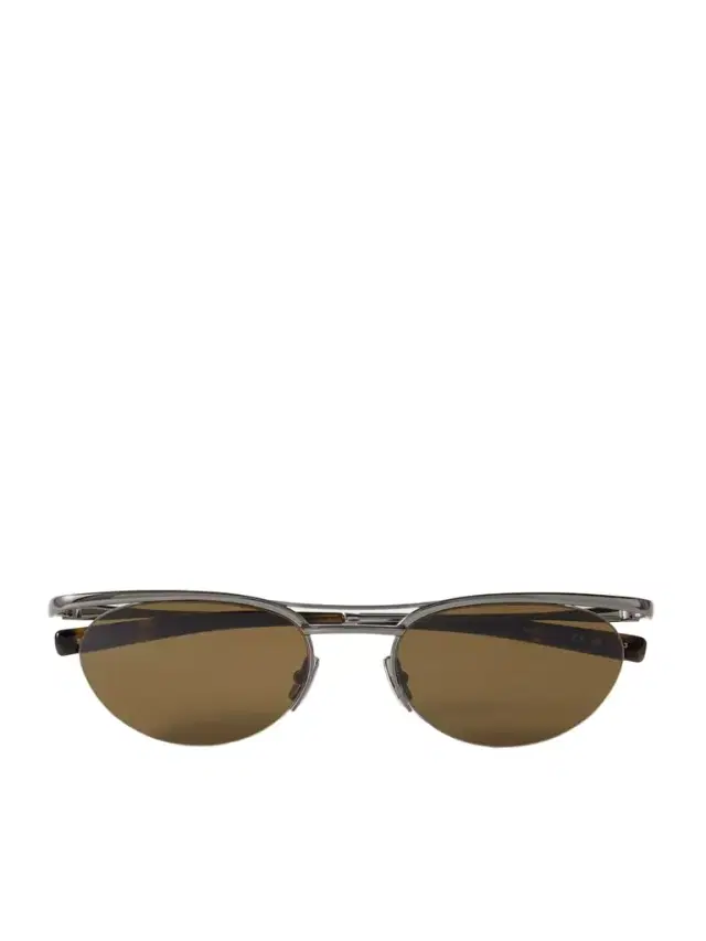 Oval-frame Silver-tone Sunglasses