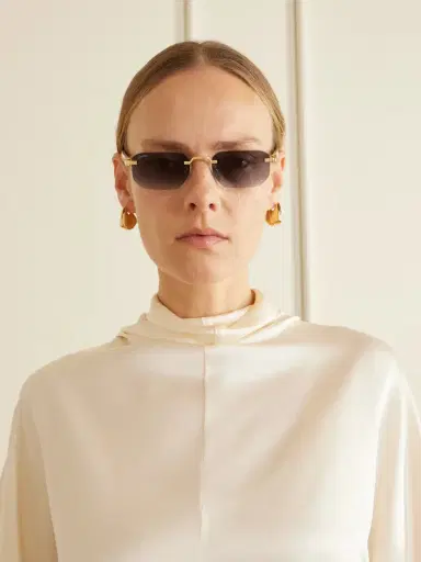 Cartier Eyewear Signature C Rimless Rectangular-frame Gold-tone And Acetate Sunglasses | Thumbnail 2 Cartier Eyewear Signature C Rimless Rectangular-frame Gold-tone And Acetate Sunglasses | Thumbnail 2