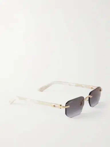 Cartier Eyewear Signature C Rimless Rectangular-frame Gold-tone And Acetate Sunglasses | Thumbnail 3 Cartier Eyewear Signature C Rimless Rectangular-frame Gold-tone And Acetate Sunglasses | Thumbnail 3
