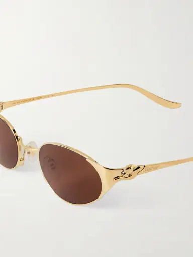 Cartier Eyewear Panthère De Cartier Oval-frame Gold-tone Sunglasses | Thumbnail 5 Cartier Eyewear Panthère De Cartier Oval-frame Gold-tone Sunglasses | Thumbnail 5