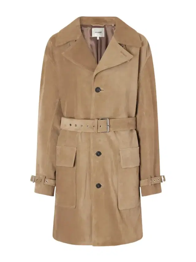 Belted Suede Trench Coat