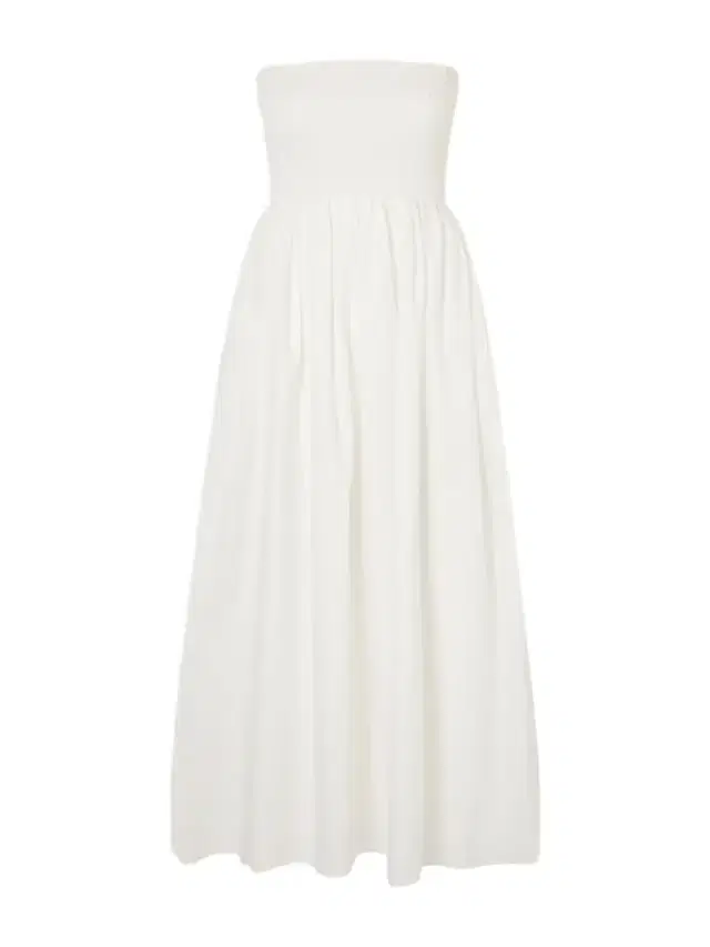 Faithfull Jamie Strapless Shirred Cotton-poplin Midi Dress