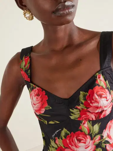 Dolce & Gabbana Floral-print Cotton-blend Poplin Bustier Top | Thumbnail 4 Dolce & Gabbana Floral-print Cotton-blend Poplin Bustier Top | Thumbnail 4