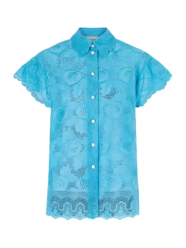 Valentino Garavani Broderie Anglaise Cotton Shirt | Thumbnail 1 Valentino Garavani Broderie Anglaise Cotton Shirt | Thumbnail 1