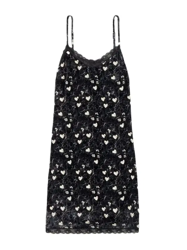 Lace-trimmed Printed Velvet Mini Dress