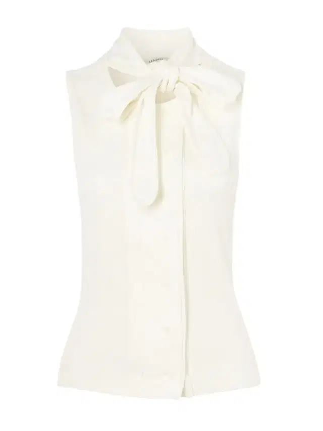 Tie-neck Ribbed Stretch-cotton And Linen-blend Jersey Top