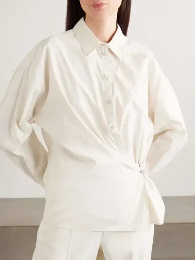 Lemaire Twisted Cotton And Silk-blend Poplin Wrap Shirt | Thumbnail 3 Lemaire Twisted Cotton And Silk-blend Poplin Wrap Shirt | Thumbnail 3