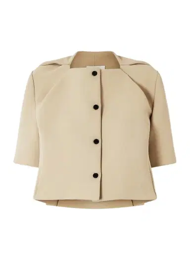 Khaite Franc Cropped Crepe Jacket | Thumbnail 1 Khaite Franc Cropped Crepe Jacket | Thumbnail 1