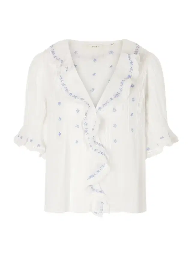 Hettie Lace-trimmed Embroidered Organic Cotton-voile Blouse