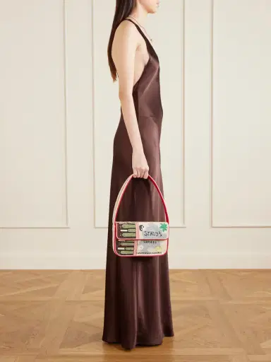 Staud Tommy Beaded Embroidered Satin Shoulder Bag | Thumbnail 3