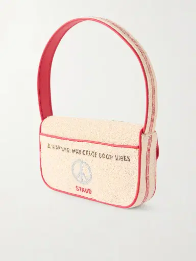 Staud Tommy Beaded Embroidered Satin Shoulder Bag | Thumbnail 4