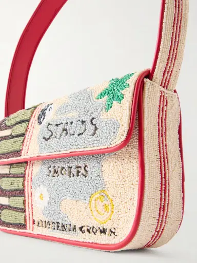 Staud Tommy Beaded Embroidered Satin Shoulder Bag | Thumbnail 5