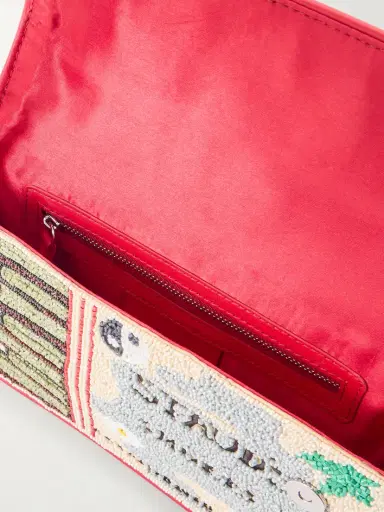 Staud Tommy Beaded Embroidered Satin Shoulder Bag | Thumbnail 6