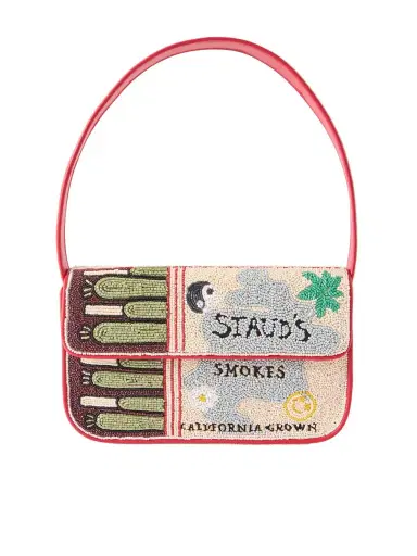 Staud Tommy Beaded Embroidered Satin Shoulder Bag | Thumbnail 1