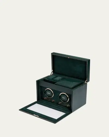 Wolf British Racing Double Watch Winder with Storage | Thumbnail 2 Wolf British Racing Double Watch Winder with Storage | Thumbnail 2