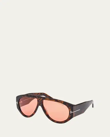 Tom Ford Bronson Havana Acetate Aviator Sunglasses | Thumbnail 2