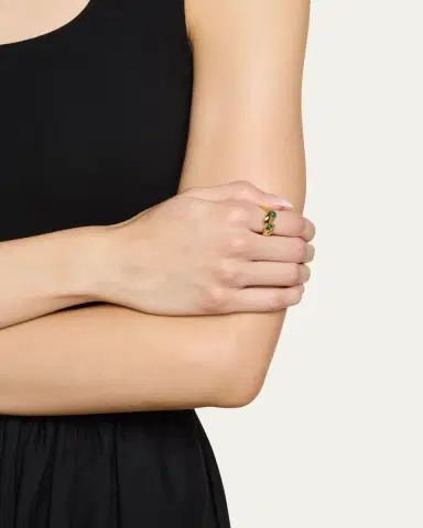 V.BELLAN 18K Gold Nelle Ring with Malachite | Thumbnail 2