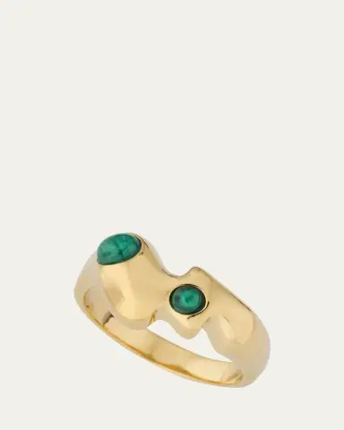 V.BELLAN 18K Gold Nelle Ring with Malachite | Thumbnail 3