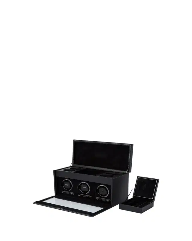 WOLF British Racing Triple Watch Winder with Storage