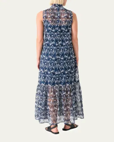 Akris punto Scribble Embroidered Tulle Sleeveless Maxi Dress | Thumbnail 3