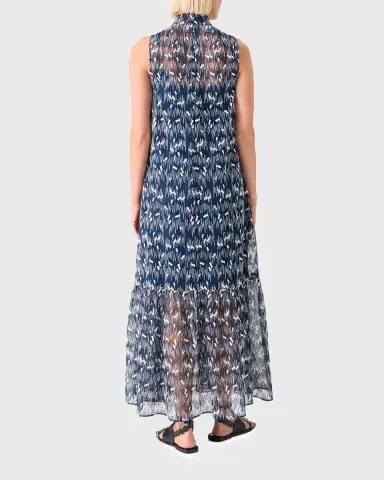 Akris punto Scribble Embroidered Tulle Sleeveless Maxi Dress | Thumbnail 7