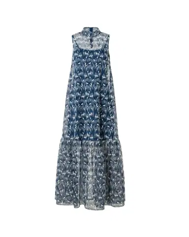 Akris punto Scribble Embroidered Tulle Sleeveless Maxi Dress | Thumbnail 1