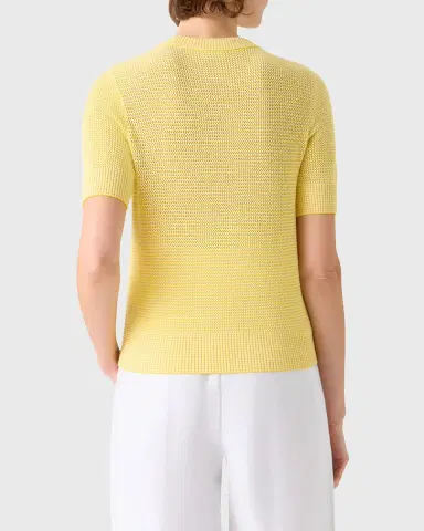 Akris punto Striped Mesh Knit Short-Sleeve Crewneck Cardigan | Thumbnail 7 Akris punto Striped Mesh Knit Short-Sleeve Crewneck Cardigan | Thumbnail 7