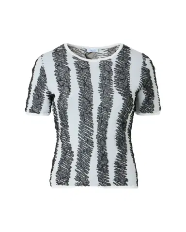 Akris punto 3D Scribble Jacquard Knit Short-Sleeve Sweater | Thumbnail 1 Akris punto 3D Scribble Jacquard Knit Short-Sleeve Sweater | Thumbnail 1